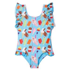 BOARDIES

KIDS Ice Creams Ruffle Swimsuit, Blue size 8-9
